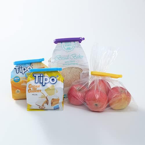 Keenpioneer Piping Bag Sealing Clips for Food storage 4 inch 12-Piece | Snack Storage, 4 colors