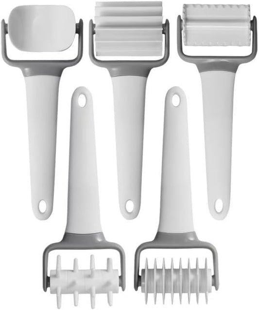Fox Run Pastry and Pasta Wheels, Set of 5 Dough Cutter Tools