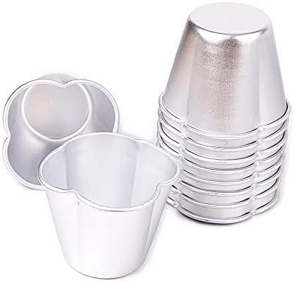10pcs per lot Various Design Fluted Edge Wavy Flower Cup Boat Round Shape Aluminium Tart Mould Jelly Pudding Cup Cupcake Mold Baking (C09)