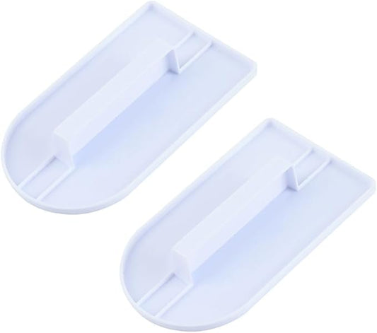 2Pcs White Plastic Fondant Smoother Tool with Handle Cake Decoration Smoother Polisher Icing Scraper Paddle Tool Cake Surface Smoothing Tool