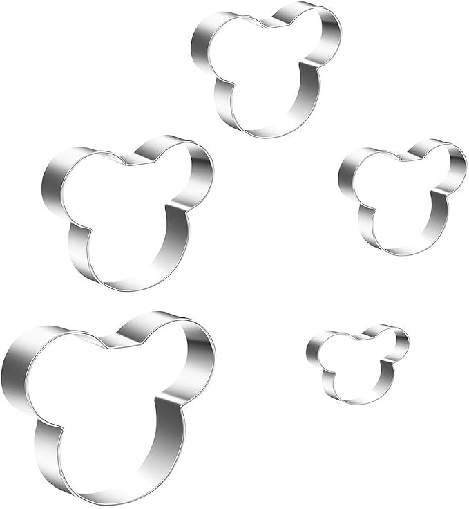 MrCookie Mouse Cookie Cutters Stainless Steel,5-Pack,2.12"-3.86". | Food-grade Thickened stainless steel,sturdy for cookies, sandwiches,cake,fruit.Great for DIY parties.No sharp edges.