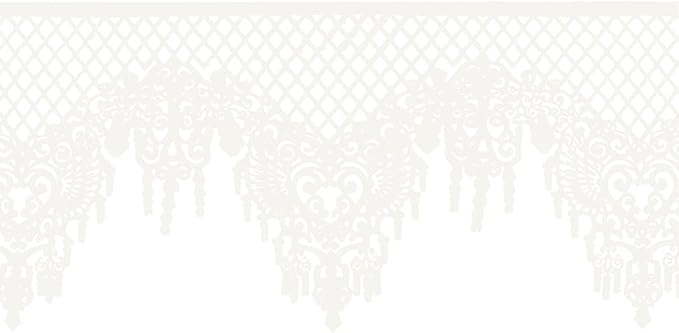 Large Ready to Use Edible Cake Lace Scalloped White 12-inch 10-piece