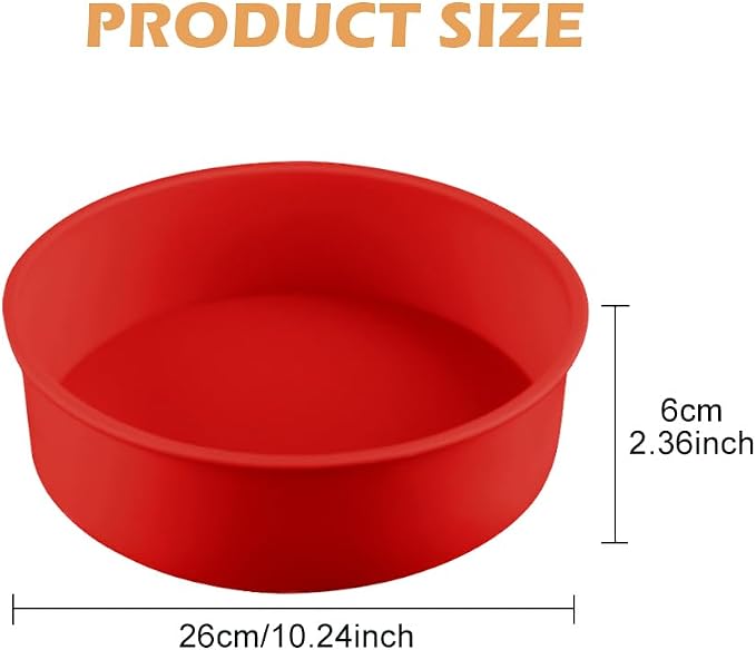 LOQJSS Cheesecake Pan Protector 10‘’ Round Springform Pan Silicone Cheesecake Water Bath Pan Round Cake Pan Baking Mold Preventing Water from Entering the Spring Form Pan(SIZE:10inch/red)