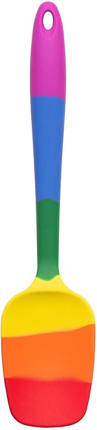 Cooking With Pride Non-Stick Spoon Spatula, Heat-Safe Silicone With Iron Core, 10.5-Inch