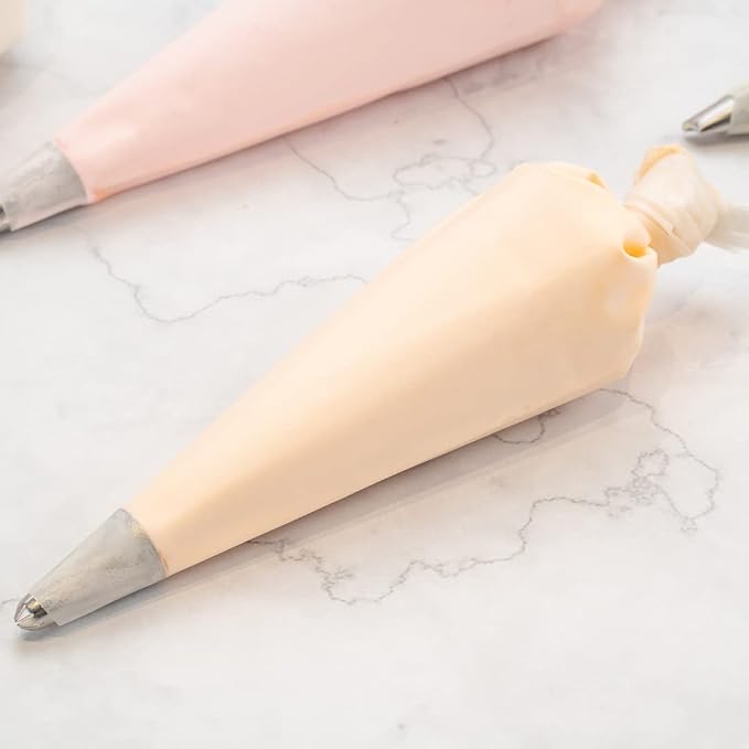 Restaurantware Pastry Tek 12 x 6.2 Inch Piping Bags 2 Reusable Icing Bags - Durable White Silicone Pastry Bags Anti Burst Decorate Cakes Cupcakes Macarons Or Cookies