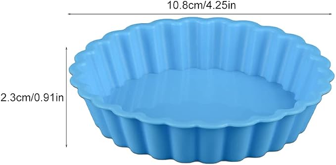 Silicone Quiche Pan, 8 Pack Silicone Tart and Pie Molds, Round 4 Inch Non-stick Mini Quiche Molds Small Pie Baking Pan Tart Molds DIY Baking Pies/Tarts/Mousse Cakes, Random Color