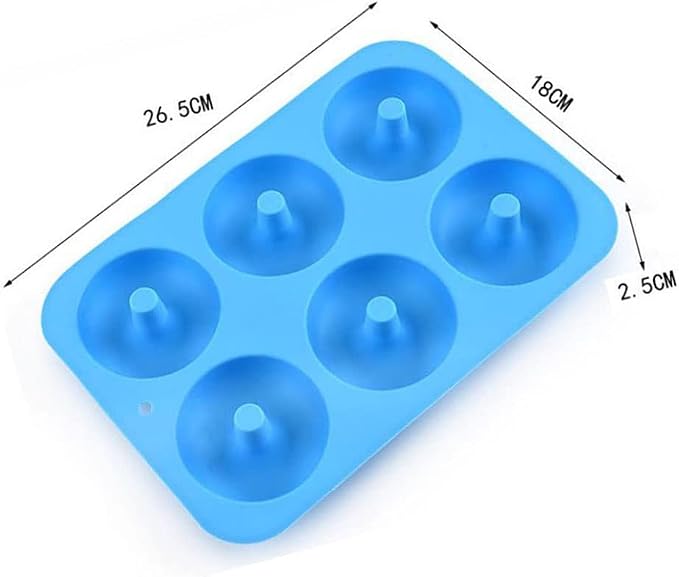 DIY 6-Cavity Cake Donut Mold Non-Stick Baking Molds Cake Pan Silicone Tray for Doughnut Cake Bread Pudding Chocolate Muffin Soap (Dark Purple)