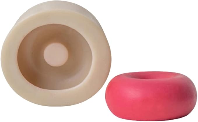 RUNAAJA New Geometric Round Doughnut Candle Abrasive ins Korea oblate DIY Candle Silicone Mold for Soap Tray Handmade Candle Lotion Bar Bath Bomb Cake Home Decoration (1)