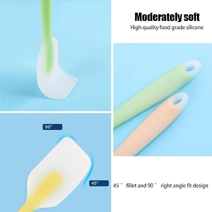 3 Pcs Silicone Spatula,8.2 Inch Heat-Resistant Spatula,Non-stick Rubber Spatulas, Baking Mixing Tool (Small)