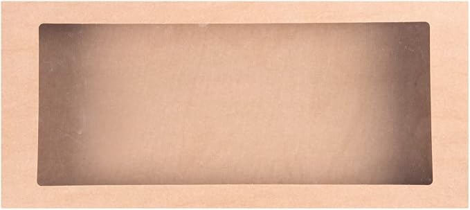 Restaurantware Cater Tek 22.2 x 10 x 3.2 Inch Catering Boxes 10 Insert Tab Lock Baked Goods Boxes - Window Lids Easy Assembly Kraft Paper Window Pastry Boxes For Charcuterie Or Cupcakes