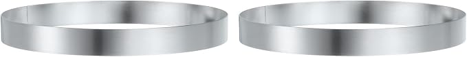 HARFINGTON 2Pcs Round Cake Ring 6.69 x 1 Inch Seamless Stainless Steel Pastry Mousse Dessert Ring Mirror Coating for Baking Cooking English Muffins Crumpet Making Tool