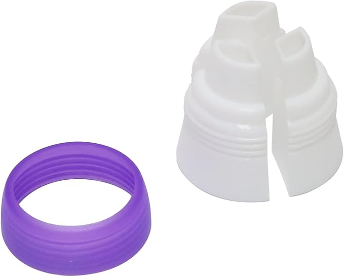 4pcs Russian 3 Color Nozzle Converter Coupler Icing Nozzles Pink + Purple Single Hole/Three Holes Icing Cake Decor Tools