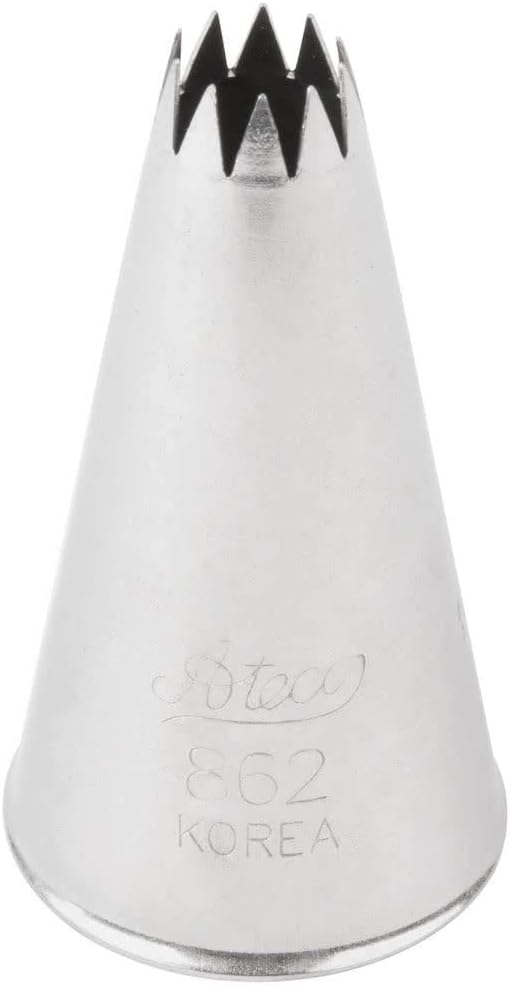 Ateco # 862 - French Star Pastry Tip .25'' Opening Diameter- Stainless Steel
