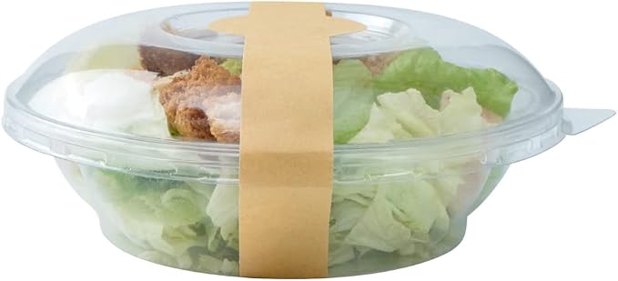 Restaurantware RW Base 12 x 1.5 Inch Packaging Bands 100 Self-Adhering Belly Bands - Disposable Strong Kraft Paper Label Stickers For Packaging Supplies Keeps Take Out Containers Sealed