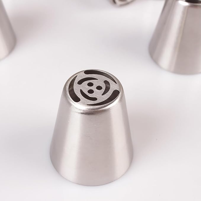 7 Pcs Stainless Steel Russian Piping Nozzles Flower Frosting Nozzles Rose Tulip Icing Piping Tips Cake Decorating Tools