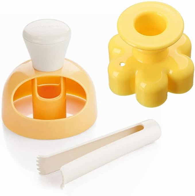 Donut Cutters Set Maker 3 inch Doughnut Cutter Mold, Plastic Round Cookie Cutter for Baking with Dipping Plier, Non-Stick Bread Biscuit Cake Mould Cutter DIY Donut Tools (2 Pack)