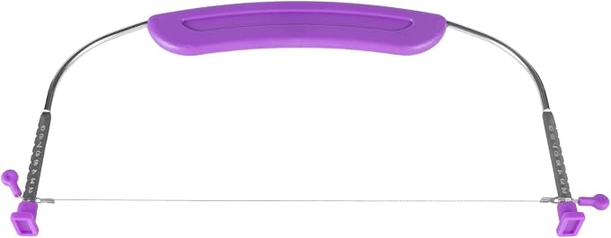 Adjustable Cake LevCake Cutter Slicer Leveler, 9 Different Height Premium Food Grade Stainless Steel Double Wires Cake Cutter/Slicer/Adjustable Cake Leveler for Leveling and Molding (Purple)
