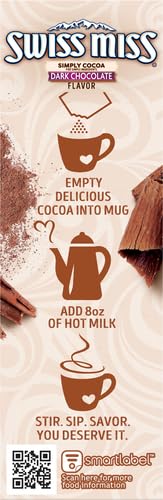Swiss Miss Simply Cocoa Dark Chocolate Flavored Hot Cocoa Mix, 8 Count Hot Cocoa Mix Packets