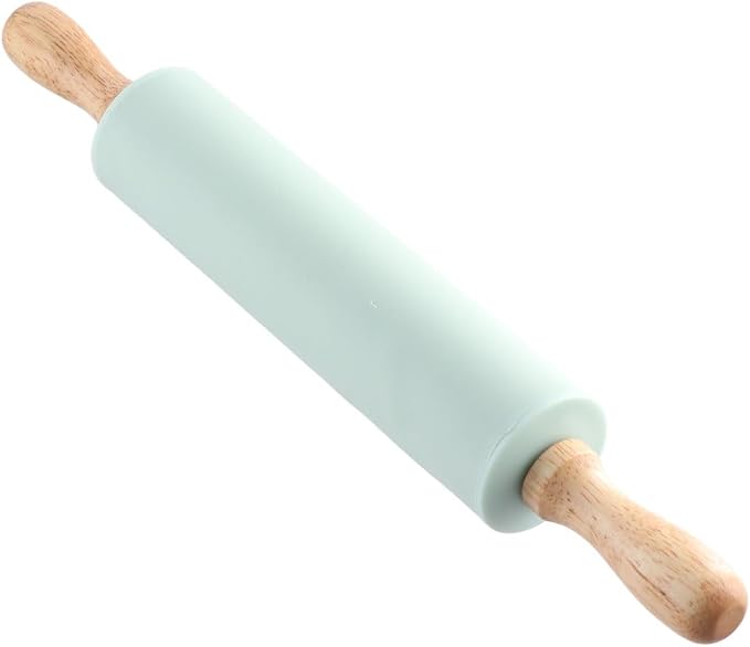 Rolling Pin Dough Mat Set,2 Pcs/Set Wood Rolling Pin Silicone Pastry Mat,Non-Stick Dough Mat With Scale Househeld Bakeware Baking Tool Kits