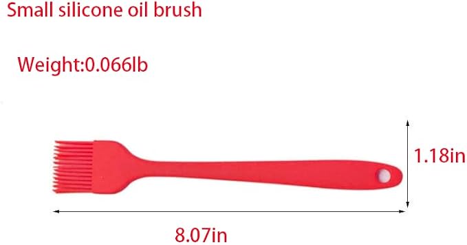 Silicone Basting Brush, Heat Resistant Oil Pastry Brush for Cooking Baking Grilling BBQ, 8 Colors ，Green, Orange, Blue, Pink, Red, Purple, Black, Yellow (Red)