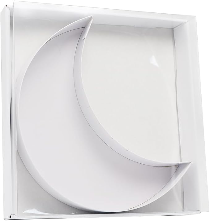 WENPACK 12.5" Cardboard Moon Shaped Papier Mache Cupcake Ramanda EID Candy Fillable Sweets Grazing Box with Clear Lid (White,Moon)