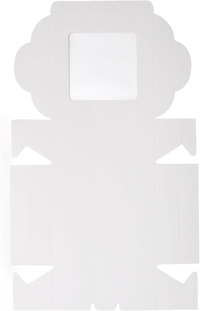 Juvale Bakery Boxes with Window - 6 x 6 x 2.5 in, White, 50 Count - Bulk Pastry & Dessert Boxes To Go & Treat Containers for Cupcakes, Cookies & Pastries