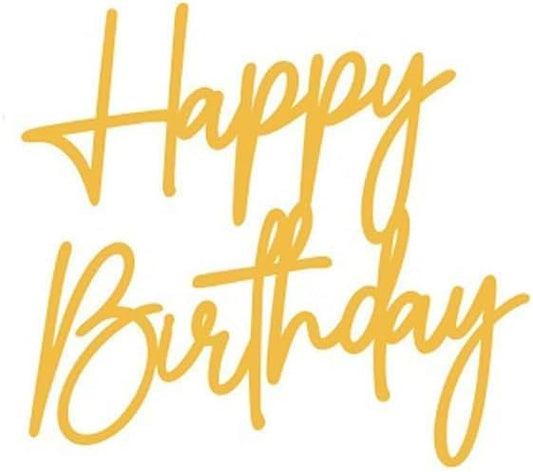Happy Birthday Cake Topper Mirror Acrylic Cake Topper Side Cake Topper Gold Cake Insert Cake for Birthday Party (Gold-3(4.13 * 3.74in))