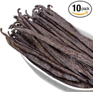 10 Madagascar Vanilla Beans Grade A Whole Vanilla Pods for Vanilla Extract and Baking