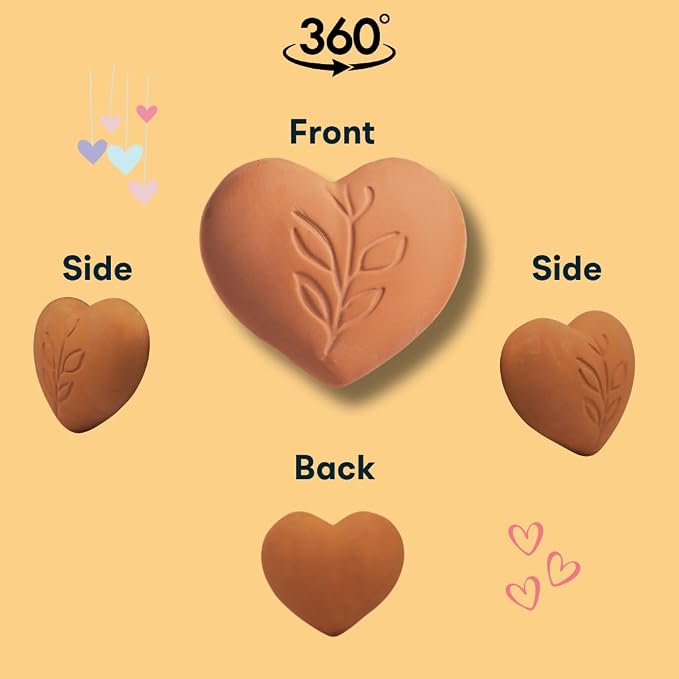 Sifri Brown Sugar Keeper – 3D Terracotta Clay Softener, Unique Moisture Holder for Baking Essentials Like Cookies, Marshmallows, Herbs (1, Heart)