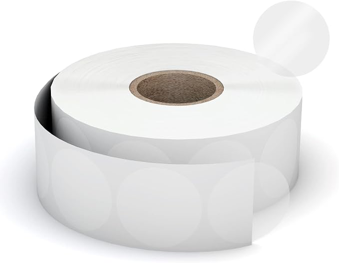Misofuki Clear Circle Stickers for Sealing 2 inch (500 Pcs), Transparent Self-Adhesive Seals for Envelope, Cosmetic Box, Gift Bag, Mail, PVC Material, Round Wafer Package Seals
