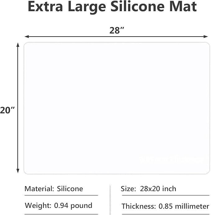 Gartful Extra Large Silicone Mats for Countertop, 28" by 20" Multipurpose Mat, Counter Table Protector, Desk Saver Pad, Placemat Nonstick Nonskid Heat-Resistant Pad, Semitransparent