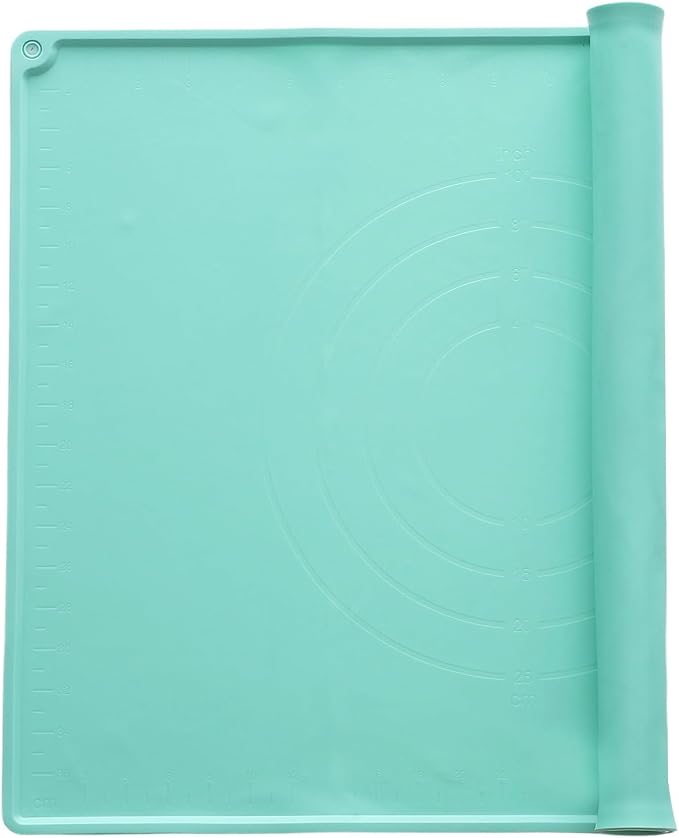 uxcell Silicone Pastry Mat, 19.7" x 15.8" Silicone Baking Mat with Measurements, Non-Stick Dough Rolling Mat for Making Pastry Cookies Bread Pizza Green