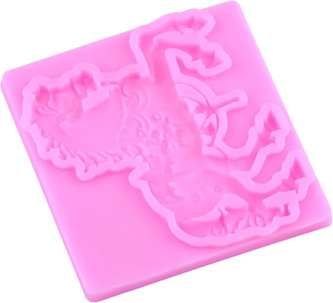 Carousel Horse Silicone Fondant Molds 3D Merry-Go-Round Chocolate Mold For Carousel Party Cake Decoration Cupcake Topper Candy Polymer Clay Chocolate Gum Paste Set Of 3