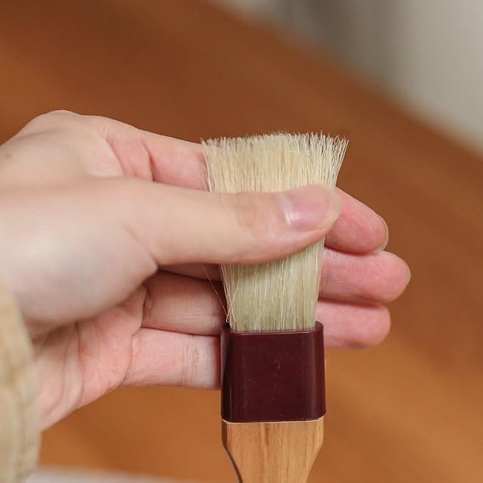 Pastry Brush Natural Bristle Wooden, MSART Basting/Food Brush, with Beech Wood Handle and Rope Hook, Great for Butter, Cookies, Oil, Bread, Frosting. Easy to Clean (1 inch)