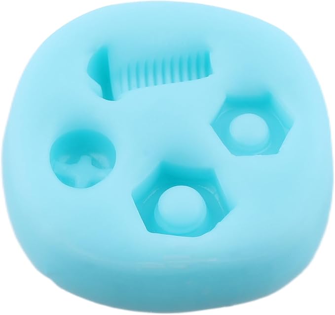Screw Nut Silicone Molds Hand Tools Fondant Mold for Cake Decorating Cupcake Topper Chocolate Candy Gum Paste Polymer Clay