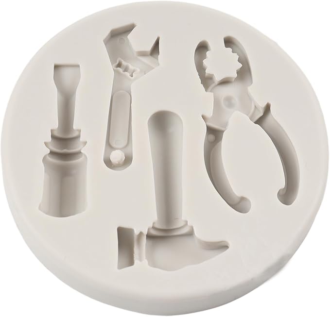 Hand Tools Silicone Mold Construction Tools Chocolate Fondant Molds Wrench Hammer Pliers Molds for Cake Decoration Cupcake Topper Candy Sugar Craft Polymer Clay Gum Paste