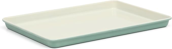 Martha Stewart Gallen 13 x 9 Inch Nonstick Carbon Steel Cookie Sheet - Teal Durable Baking Pan for Cookies, Brownies & Roasting