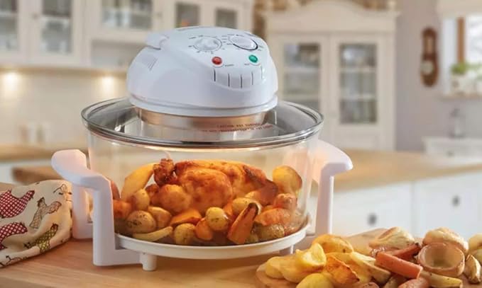 Electric Air Fryer Turbo Convection Oven Roaster Steamer,Halogen Oven Countertop Great for French Fries & Chips
