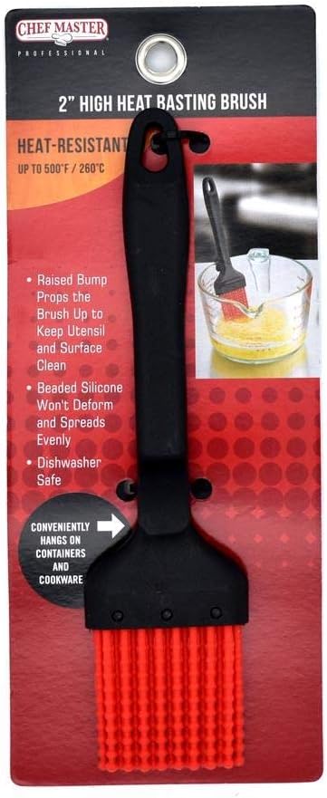 Chef Master 90248 2" High Heat Silicone Basting Brush