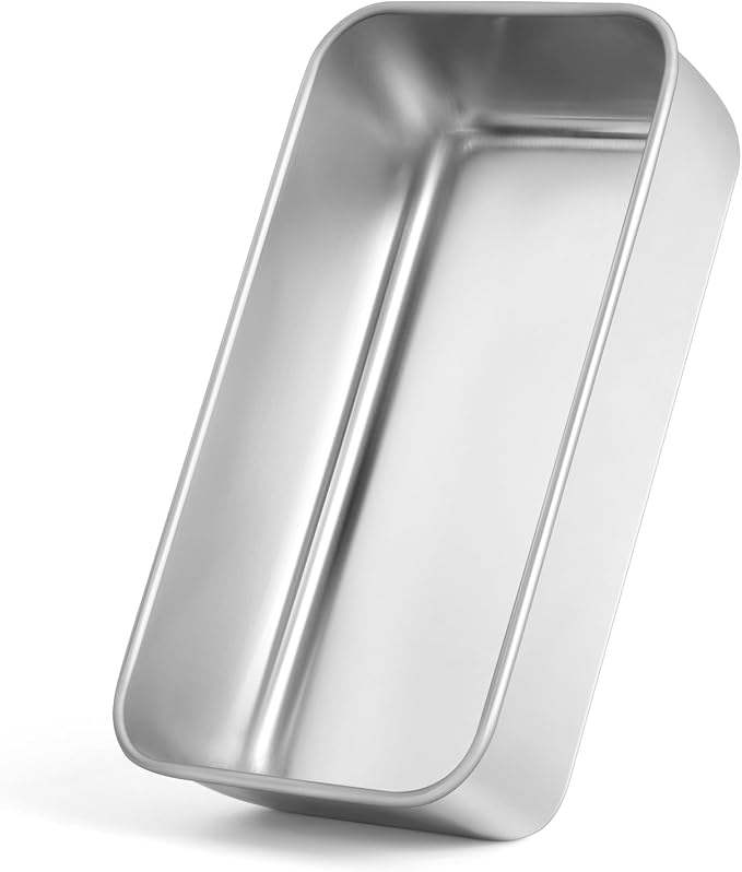 Leonyo 9x5IN Loaf Pan for Baking Bread, 9x5IN Stainless Steel Bread Loaf Pan for Homemade Meatloaf, Cakes, Brownies, Lasagnas, Dishwasher Oven Safe