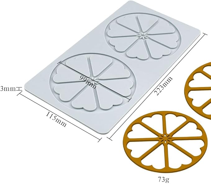 TUKE 3D Leaves Silicone Molds Flower Cake Fondant Mat Bee Leaf Pastry Moulds Rose Impression Chocolate Hollow Lace Mold (Sector_8.92x4.6x0.12inch_A)
