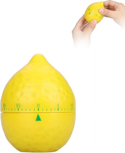 Lemon Kitchen Timer, 60 Minute Wind up Timer Mechanical Wind up Kitchen Timers with Alarm, Mechanical Desk Timer Manual Countdown Timers for Home, Study and Cooking