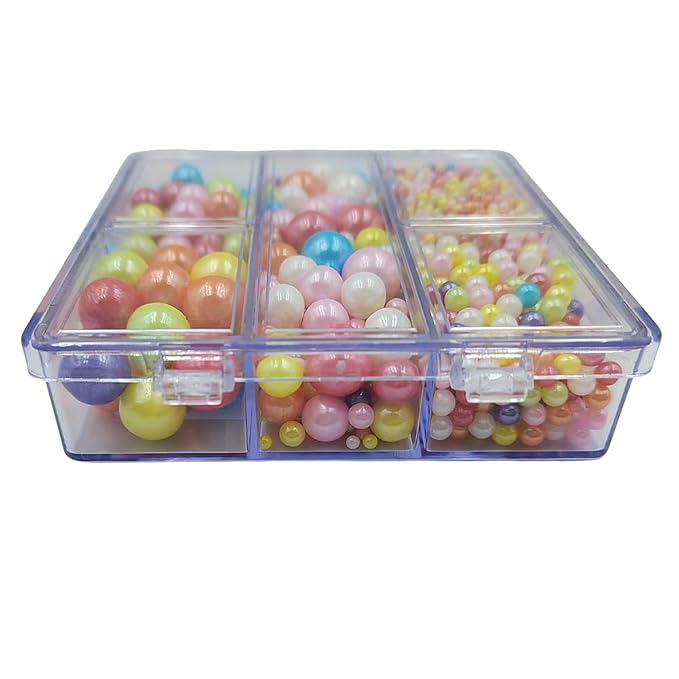 Rainbow Pearl Sprinkles for Cake Decorating, 4 Sizes Mix Size Sugar Pearls for Cupcake Topper, Ice Cream, Donuts, Baking Decoratings (2mm, 4mm, 7mm, 10mm)