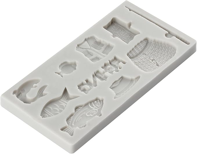 Fishing Tool Silicone Mold Small Fish Fondant Molds For Cake Decorating Cupcake Topper Candy Chocolate Gum Paste Polymer Clay
