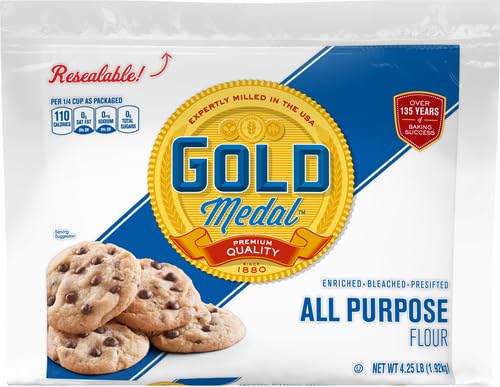 Gold Medal All Purpose Flour with Resealable Bag, 4.25 pounds (Pack of 2)