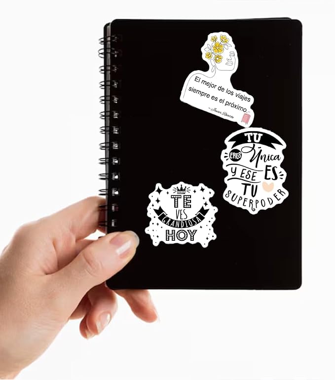 Spanish Motivational Stickers - No Duplicates - Inspirational Affirmation Decals for Teachers, Students & Classroom - Waterproof Vinyl Quotes for Water Bottles, Journals & Scrapbooks