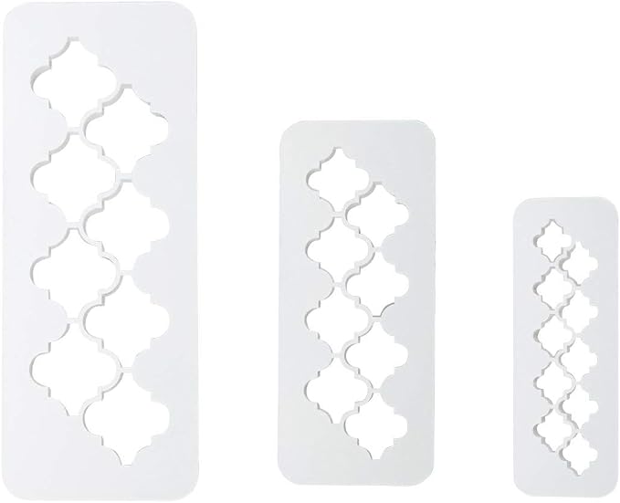 PME Geometric Multicutters for Cake Design-Moroccan Lantern-Set of 3, Standard, White (GMC184)