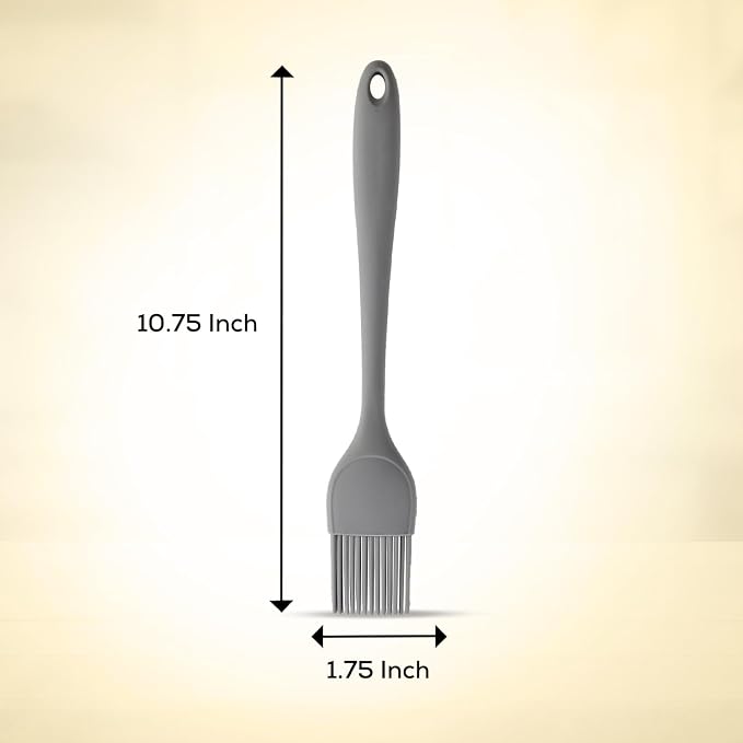 Mrs. Anderson’s Baking Silicone Basting Brush, Non-Stick, Heat Safe, Shed-Proof Bristles, Gray, 1.75-Inches, For Butter, Egg Wash, Glaze, And Baking Prep