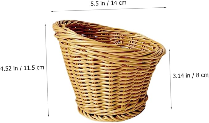 Handwoven Rattan Bread Serving Basket and Fruit Storage Basket Medium Size for Tabletop Snacks and Vegetable Display Natural Fiber Holder for Home Dining and Entertaining