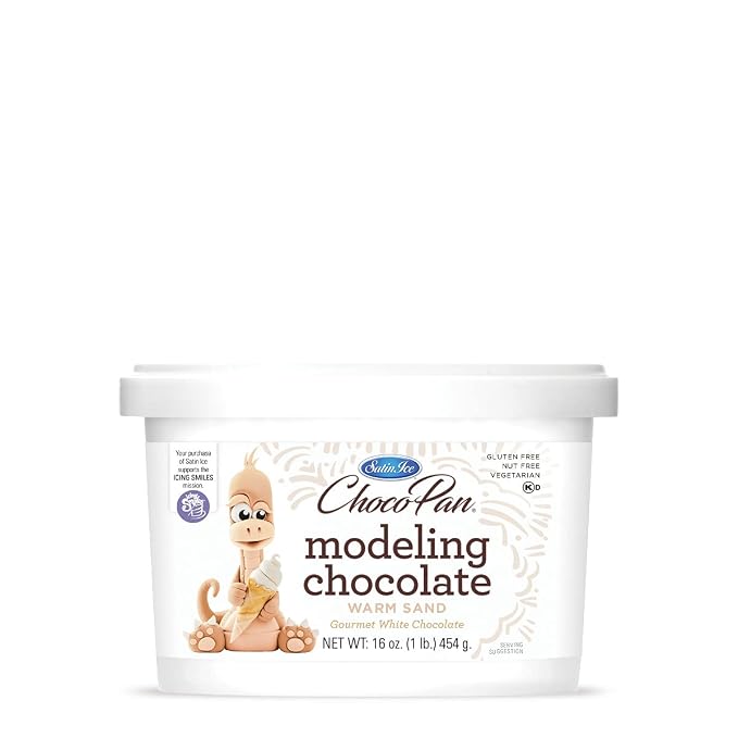 Satin Ice ChocoPan Warm Sand Modeling Chocolate (1 Pound) For Cake Decorating